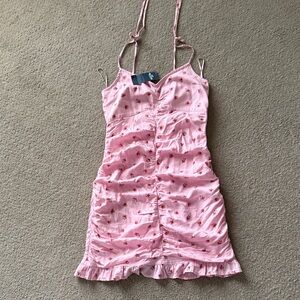 Holster xs Pink Floral Ruched Dress
